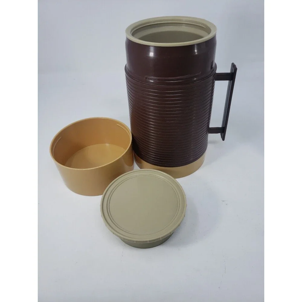 Aladdin Wide Mouth Vintage 1970's Brown Tan Insulated  Food Storage Container